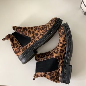 Nasty Gal brand cheetah studded booties